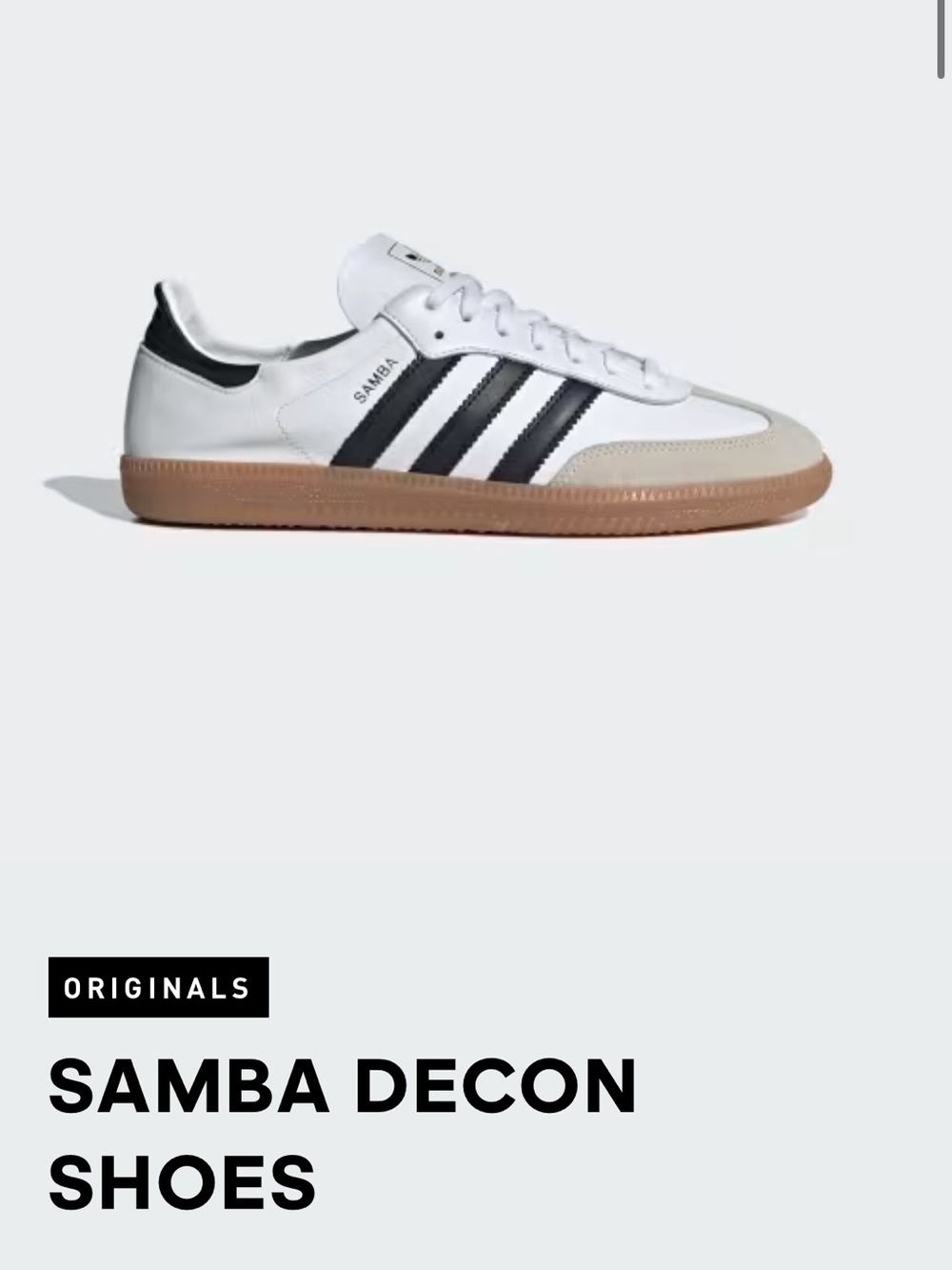 adidas White and Black Samba Decon Sneakers